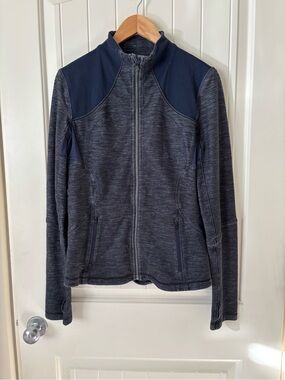 Vintage Lululemon Define Jacket Size 12 Heathered Navy Full Zip Thumbholes